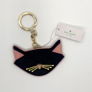 🐱 NWT Kate Spade Jazz Things Up Leather Cat Keychain 🐱